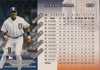 1997 Donruss #259 Ruben Sierra Back