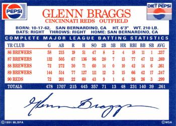 1991 Pepsi Cincinnati Reds #NNO Glenn Braggs Back