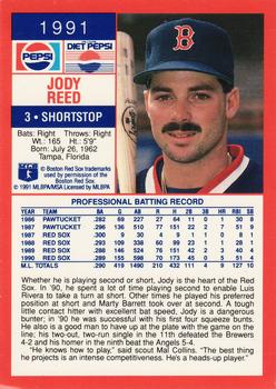 1991 Pepsi Boston Red Sox #NNO Jody Reed Back