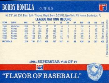 1991 Pepsi Superstars #15 Bobby Bonilla Back