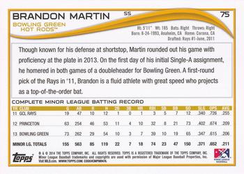 2014 Topps Pro Debut #75 Brandon Martin Back