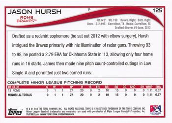 2014 Topps Pro Debut #125 Jason Hursh Back
