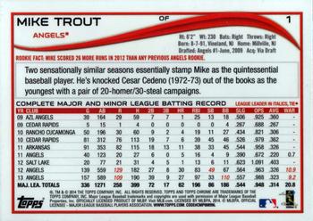 2014 Topps Chrome #1 Mike Trout Back