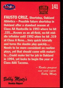 1993 Lime Rock Dominican Winter League - Diamond Stars #141 Fausto Cruz Back