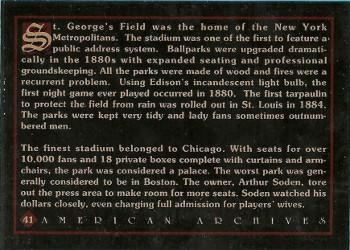1994 American Archives Origins of Baseball #41 Saint George's Field Back