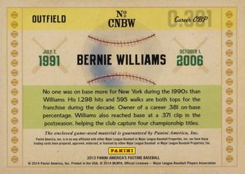 2013 Panini America's Pastime - Career Numbers #CNBW Bernie Williams Back