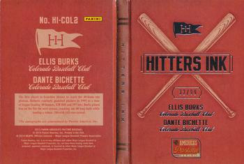 2013 Panini America's Pastime - Hitters Ink Booklets #HI-COL2 Dante Bichette / Ellis Burks Back