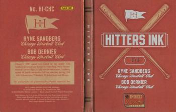 2013 Panini America's Pastime - Hitters Ink Booklets Holo Silver #HI-CHC Bob Dernier / Ryne Sandberg Back