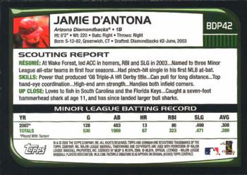 2008 Bowman Draft Picks & Prospects #BDP42 Jamie D'Antona Back