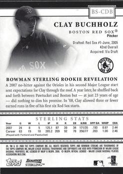 2008 Bowman Sterling #BS-CDB Clay Buchholz Back
