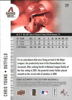2008 Upper Deck Ultimate Collection #39 Chris B. Young Back