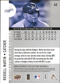2008 Upper Deck Ultimate Collection #48 Russell Martin Back