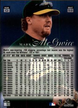 1997 Flair Showcase - Flair Showcase Row 0 (Showcase) #52 Mark McGwire Back