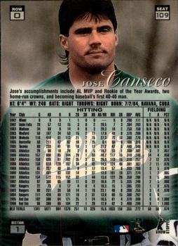 1997 Flair Showcase - Flair Showcase Row 0 (Showcase) #109 Jose Canseco Back