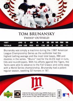 2007 Upper Deck 1987 World Series 20th Anniversary #23 Tom Brunansky Back