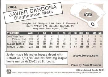 2004 Grandstand Binghamton Mets #5 Javier Cardona Back
