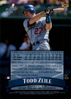 1998 Finest - Refractors #187 Todd Zeile Back