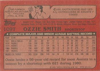 1982 Topps Traded #109T Ozzie Smith Back