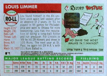 2004 Topps Heritage - Real One Autographs #RO-LL Lou Limmer Back