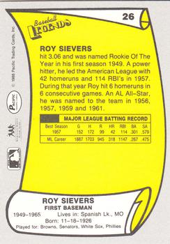 1988 Pacific Legends I #26 Roy Sievers Back
