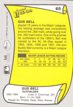 1988 Pacific Legends I #65 Gus Bell Back