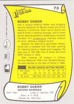 1988 Pacific Legends I #73 Bobby Doerr Back