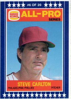 1986 Burger King All-Pro Series #6 Steve Carlton Front