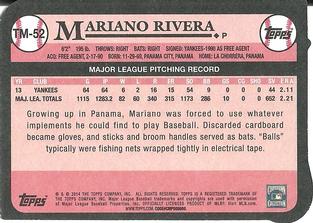 2014 Topps - 1989 Topps Die Cut Minis #TM-52 Mariano Rivera Back