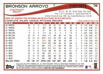 2014 Topps - Gold #78 Bronson Arroyo Back