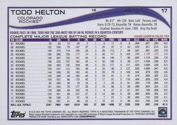 2014 Topps - Pink #17 Todd Helton Back