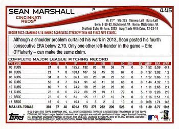 2014 Topps - Red Foil #445 Sean Marshall Back
