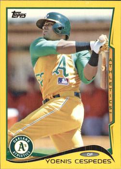 2014 Topps - Yellow #14 Yoenis Cespedes Front