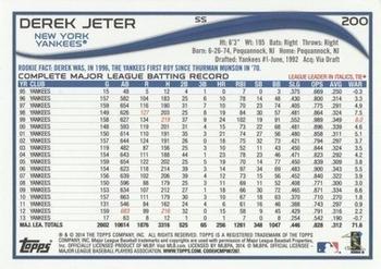2014 Topps - Yellow #200 Derek Jeter Back