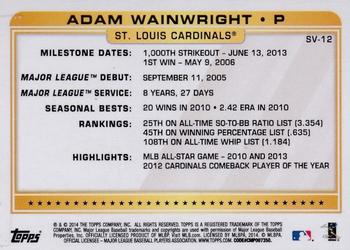 2014 Topps - Super Veteran #SV-12 Adam Wainwright Back