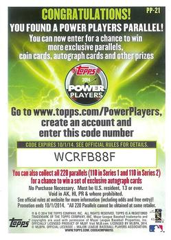 2014 Topps - Power Players #PP-21 Doug Fister Back