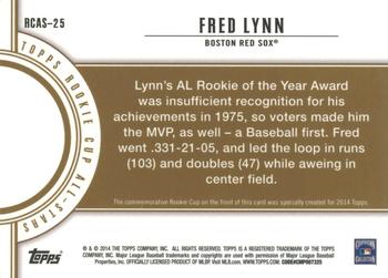 2014 Topps - Rookie Cup All-Stars Commemorative #RCAS-25 Fred Lynn Back
