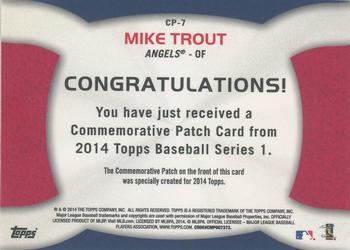 2014 Topps - Commemorative Patches #CP-7 Mike Trout Back