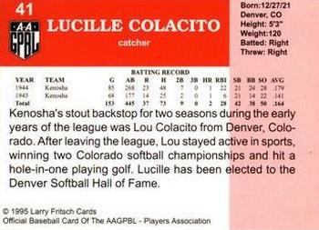 1995 Fritsch AAGPBL Series 1 #41 Lucille Colacito Back