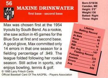 1995 Fritsch AAGPBL Series 1 #56 Maxine Drinkwater Back