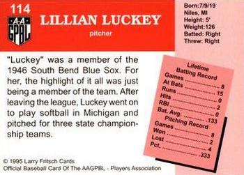 1995 Fritsch AAGPBL Series 1 #114 Lillian Luckey Back