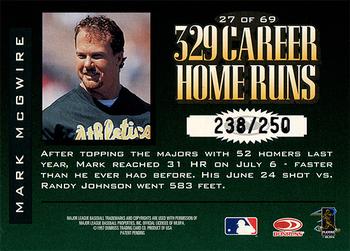 1997 Donruss Limited - Fabric of the Game #27 Mark McGwire Back