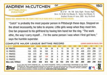 2014 Topps - Red #150 Andrew McCutchen Back