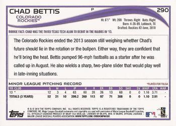2014 Topps - Red #290 Chad Bettis Back