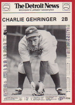 1981 Detroit News Detroit Tigers #14 Charlie Gehringer Front
