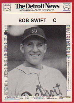 1981 Detroit News Detroit Tigers #42 Bob Swift Front