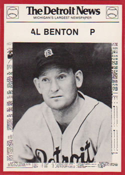 1981 Detroit News Detroit Tigers #57 Al Benton Front