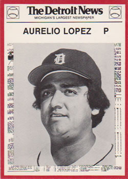 1981 Detroit News Detroit Tigers #75 Aurelio Lopez Front