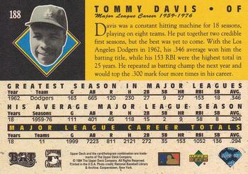 1994 Upper Deck All-Time Heroes #188 Tommy Davis Back