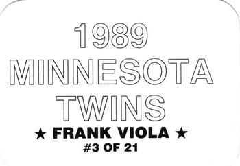 1989 Minnesota Twins (unlicensed) #3 Frank Viola Back