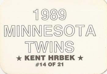 1989 Minnesota Twins (unlicensed) #14 Kent Hrbek Back